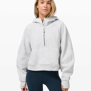 Lululemon Scuba Oversized 1/2 Zip Hoodie - Heathered Ultra Light Grey - XL/XXL